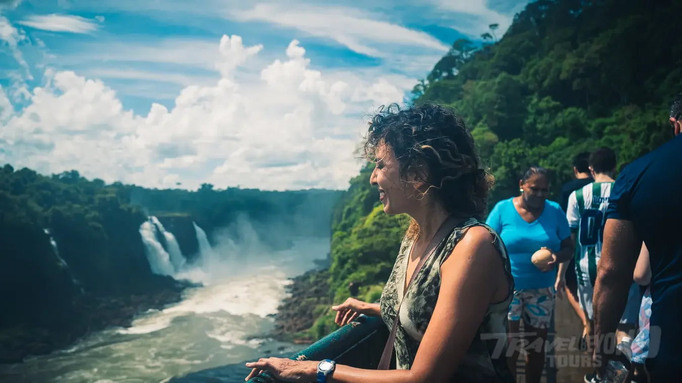 Waterfall landscape representing meaningful private travel in South America