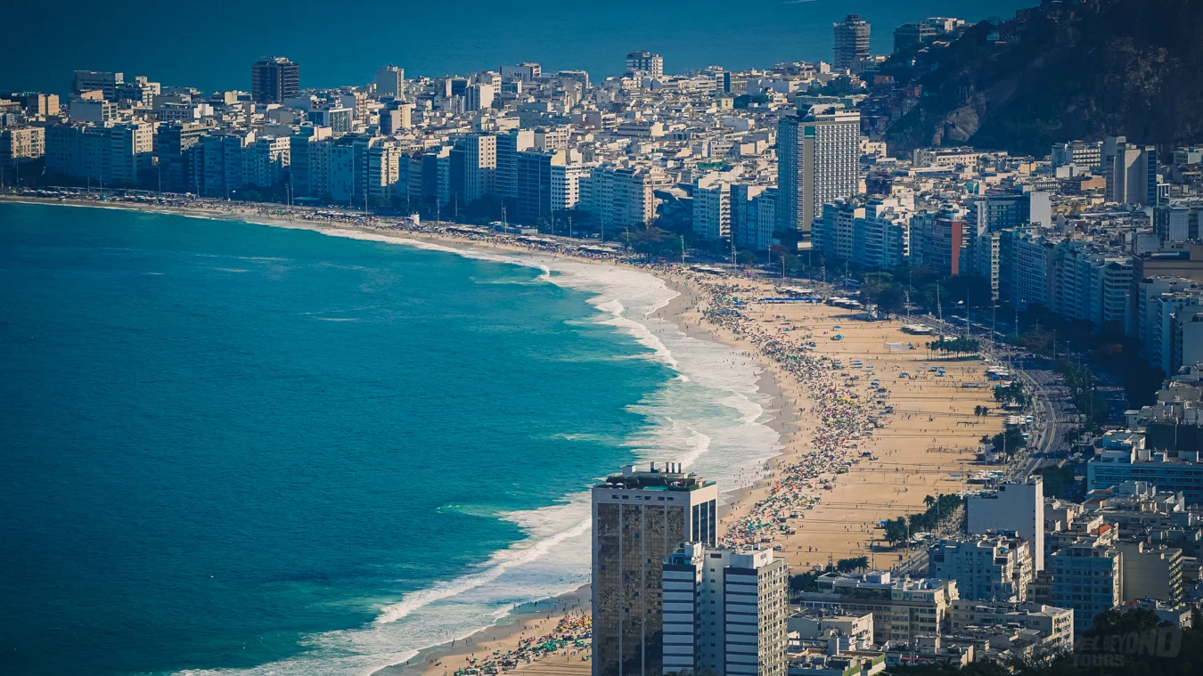 Rio de Janeiro coastline with Sugarloaf Mountain, beaches and Atlantic Forest in Brazil